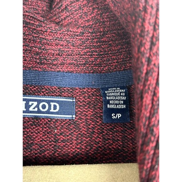 Izod Mens Marled Burgundy Shawl Collar Sweater Small/Petite Cotton/Acrylic Blend - Picture 3 of 11